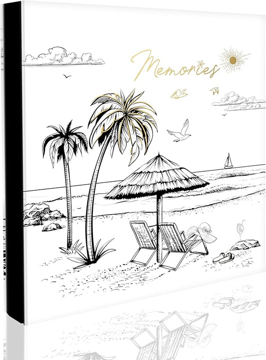 Holoary Travel Photo Album 4x6 500 Photos, Five Pictures Per Page, Large Beach and Vacation Album, Printed Book Cover Travel Design for Honeymoon Memories-BubblyBeeBaby
