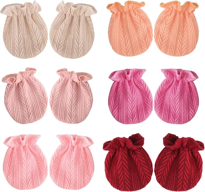 BQUBO Newborn Infant Toddler Mittens No Scratch Cotton Elastic Wrist Gloves Hypoallergenic for 0-6 Months Baby Boys Girls-BubblyBeeBaby