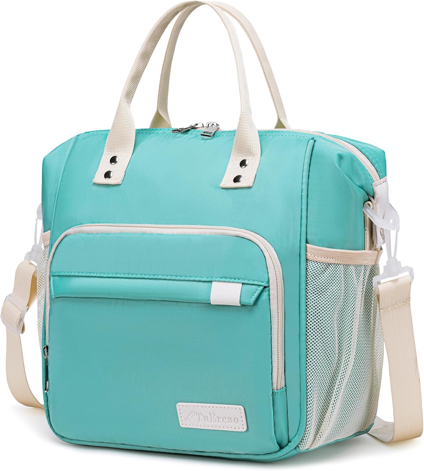 Preppy Lunch Box for Women Aesthetic Insulated Lunch Bag for Young Ladies Female, Teal