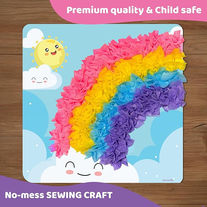 jackinthebox Poke Poke Art – Magical Theme, Mess-Free Fabric Art and Craft, Flower Pressing Kits, Gift for Kids, Girl Gifts, DIY Activity Boy Gift, Toys for Girls and Boys Ages 4 5 6 7 8-BubblyBeeBaby