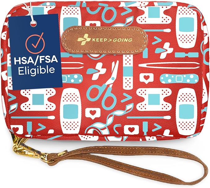 KeepGoing Travel First Aid Kit for Kids – 130 Pc. for Car, Home, Purse, Diaper Bag & Backpack with Latex-Free Bandages - Mini First Aid Kit Travel Size TSA-Approved-BubblyBeeBaby