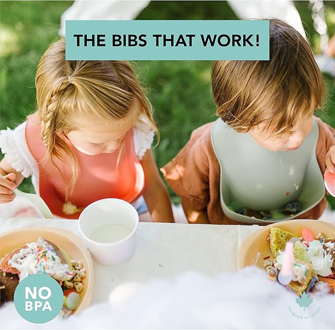 Loulou Lollipop Soft, Waterproof Silicone Feeding Bib-BubblyBeeBaby