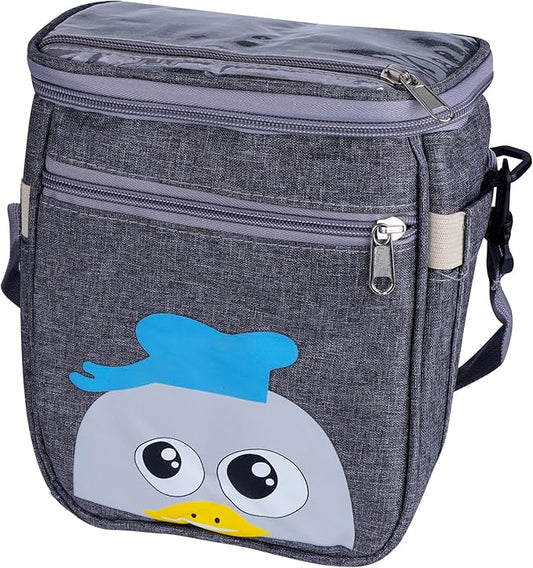 Baby Stroller Organizer Bag，Small Diaper Bag - Universal Stroller Organizer With Insulated Cup Holder,Pocket With Baby Wipes Dispenser，Adjustable Shoulder Strap(Deep Grey)-BubblyBeeBaby