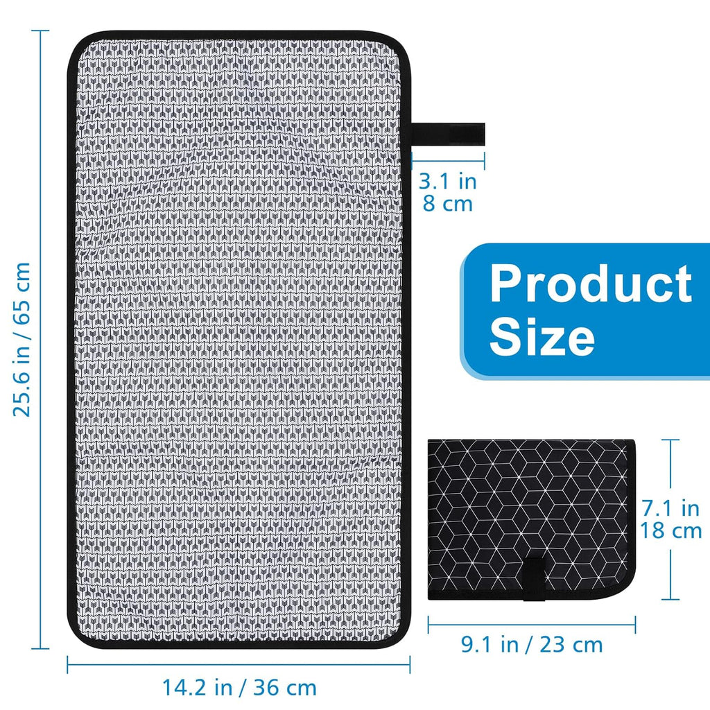 Accmor Portable Diaper Changing Pad, Waterproof Baby Changing Mat, Foldable Portable Travel Changing Pads for Baby, Black