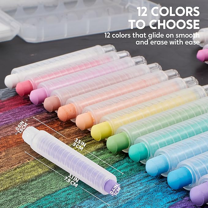 JOYIN 12 PCS Silky Crayon for Kids, Toddler Twistable Crayon, 12 Colors, Art Supplies, School Supplies, Kids Indoor Activities-BubblyBeeBaby