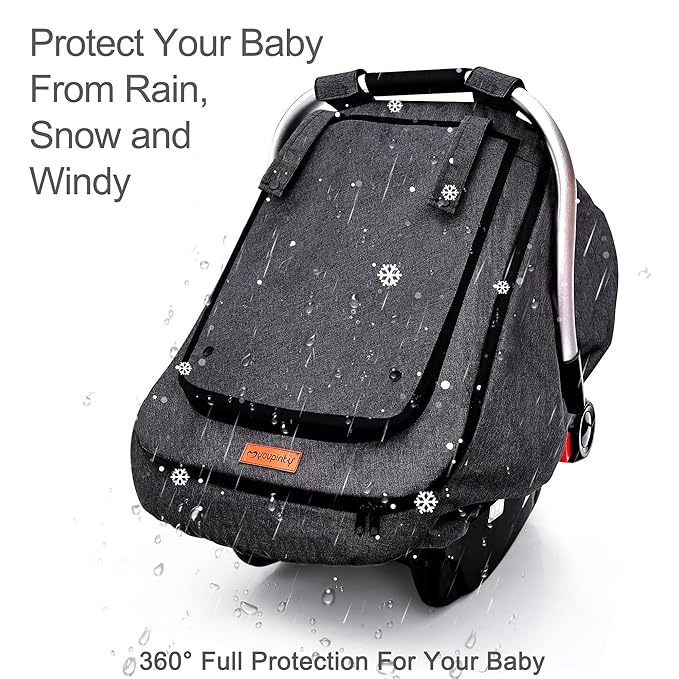 Waterproof Baby Stoller Bunting Bags Winter Carseat Canopies Cover to Protect Baby from Cold Wind, Super Warm Plush Fleece Baby Carrier Cover for Infant Boys Girls, Keeps Babies Warm and Cozy-BubblyBeeBaby