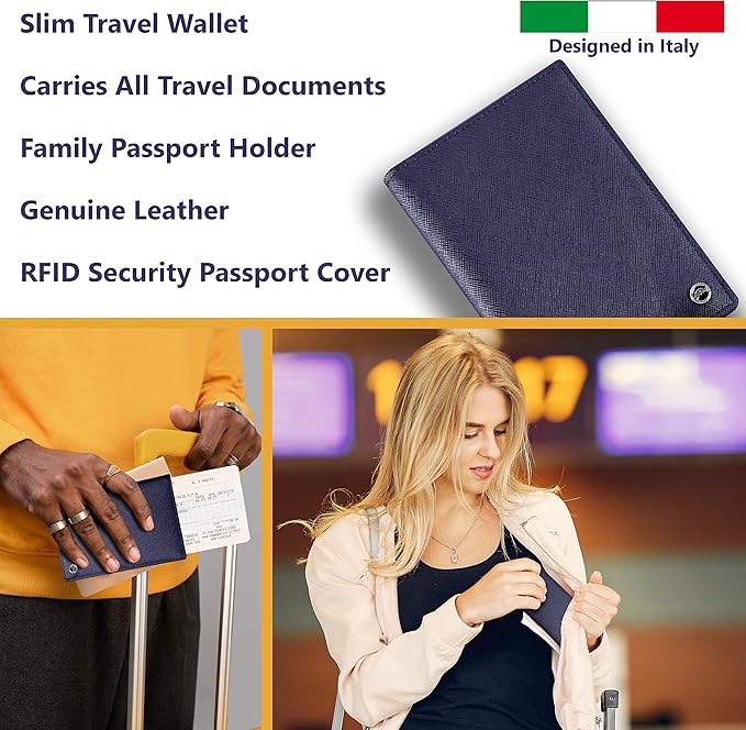 2 Passport Holder - Travel Essentials, RFID Blocking Wallet Credit Card Organiser, Plain Accessories Slim Cover For Men & Women-BubblyBeeBaby