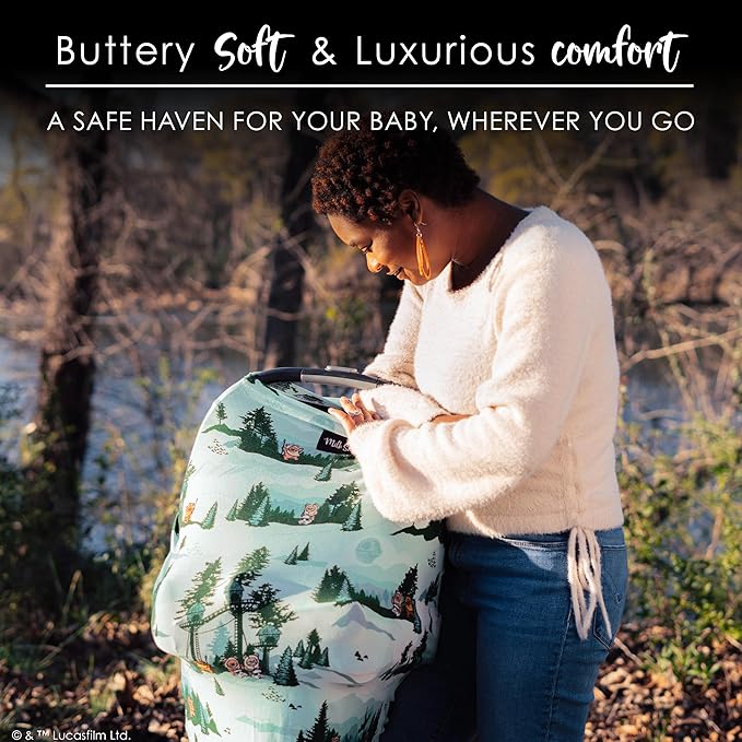 Milk Snob Star Wars Original 5-in-1 Cover - Nursing Cover for Breastfeeding - Baby Car Seat Cover, Carseat Canopy & Stroller - Essential All-in-One Cover - Gift for Mom, Baby (Endor Escape)-BubblyBeeBaby