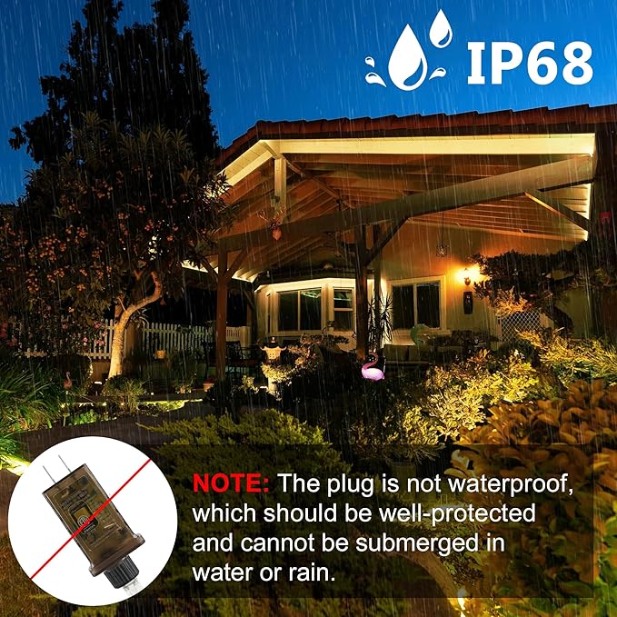 100ft 1200 LED Rope Lights Outdoor, Connectable Warm White Rope Lights Plug in, Outdoor String Lights Waterproof Decorative Lighting for Deck Patio Backyard Garden Pool Camping Room Indoor Décor-BubblyBeeBaby