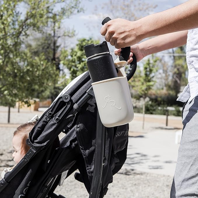 Ryan & Rose Cutie Holder Universal Stroller Cup Holder (Taupe)-BubblyBeeBaby