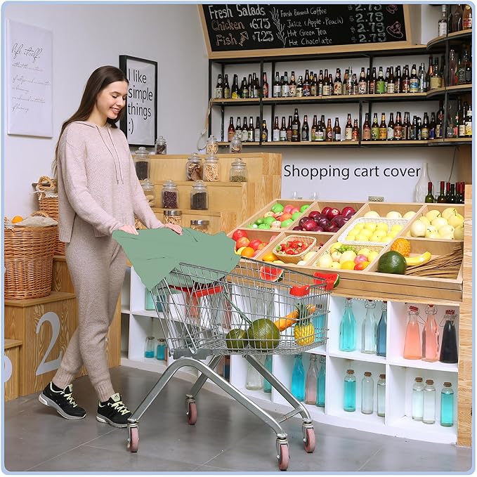 Car Seat Covers Baby - Multi-use Cover Carseat Canopy, Breathable Breastfeeding Cover, Car Seat Covers for Bbies, Boys & Girls Shower Gifts (Light Green)-BubblyBeeBaby