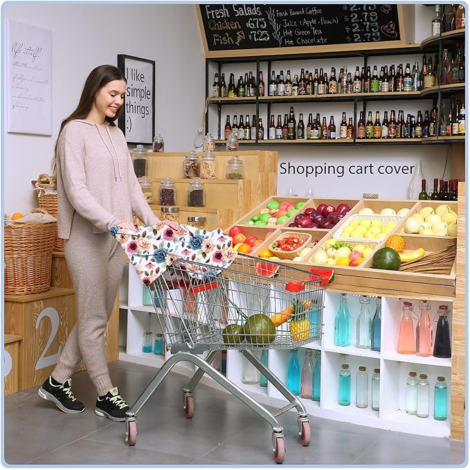 Car Seat Covers for Babies - Multi- use Nursing Carseat Canopy, Breastfeeding Covers, Baby Shower Gifts for Boys and Girls (Colourful Rose)-BubblyBeeBaby