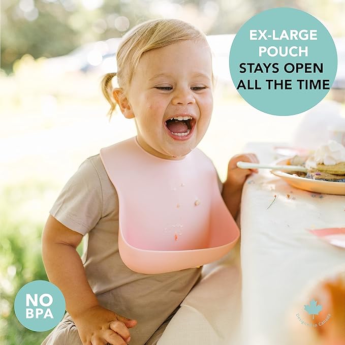 Loulou Lollipop Soft, Waterproof Silicone Feeding Bib-BubblyBeeBaby