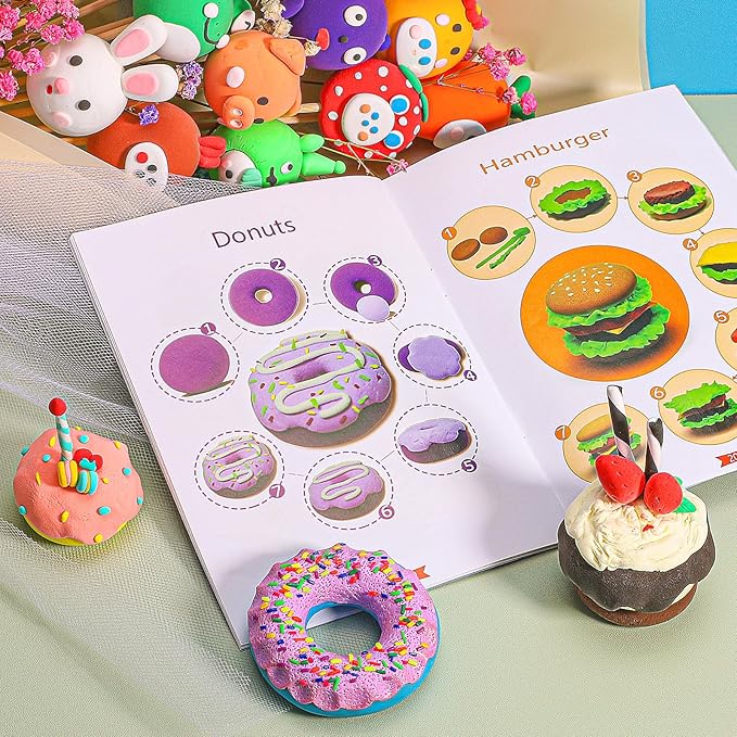 ifergoo Air Dry Clay for Kids - 102 Colors Molding Magic Clay Kit, Safe & Non-Toxic, Kids DIY Model Art & Crafts Toys with Sculpting Tools, Birthday & Christmas Gifts for Boys & Girls 3-12 Years Old-BubblyBeeBaby