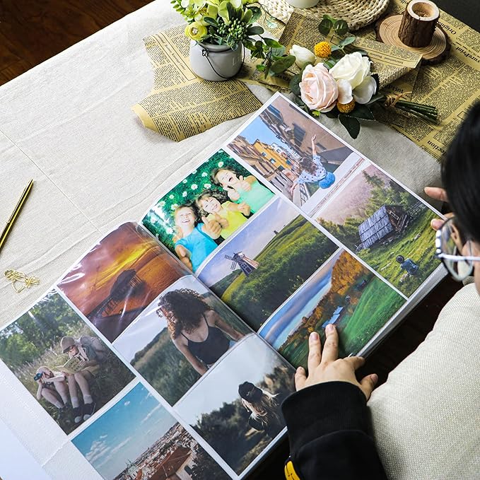 Holoary Travel Photo Album 4x6 500 Photos, Five Pictures Per Page, Large Beach and Vacation Album, Printed Book Cover Travel Design for Honeymoon Memories-BubblyBeeBaby