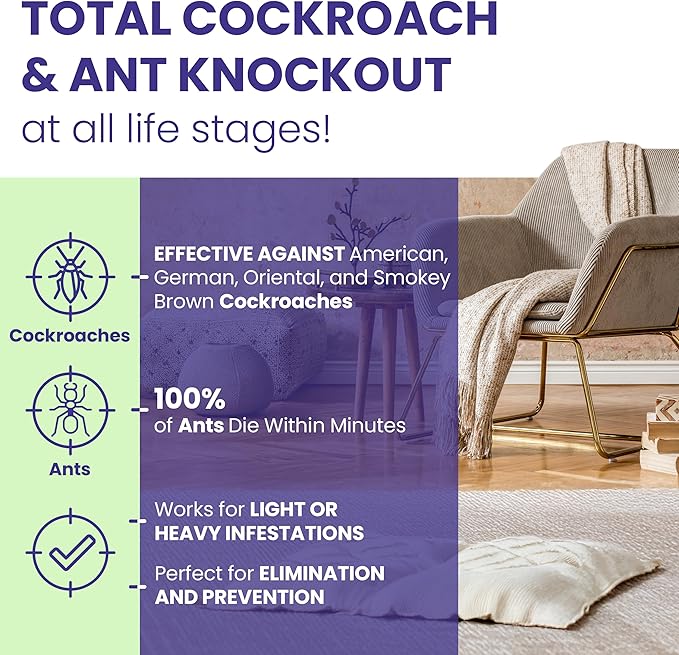 Home Insect Pest Control Spray 16oz – Kills & Repels Fleas, Ticks, Ants, Roaches, Spiders, Bed Bug and More on Contact with Peppermint Oil; Natural Safe and Effective Indoor & Outdoor Solution-BubblyBeeBaby