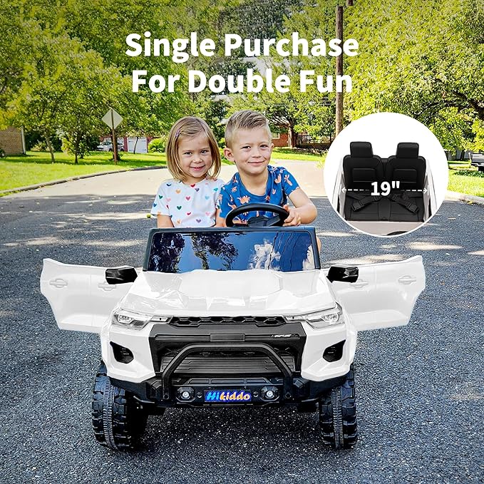 24V 10Ah Ride on Toy for Big Kids, 4WD 2 Seater Electric SUV Kids Car to Drive w/Remote Control, 4x200W Motors - White-BubblyBeeBaby