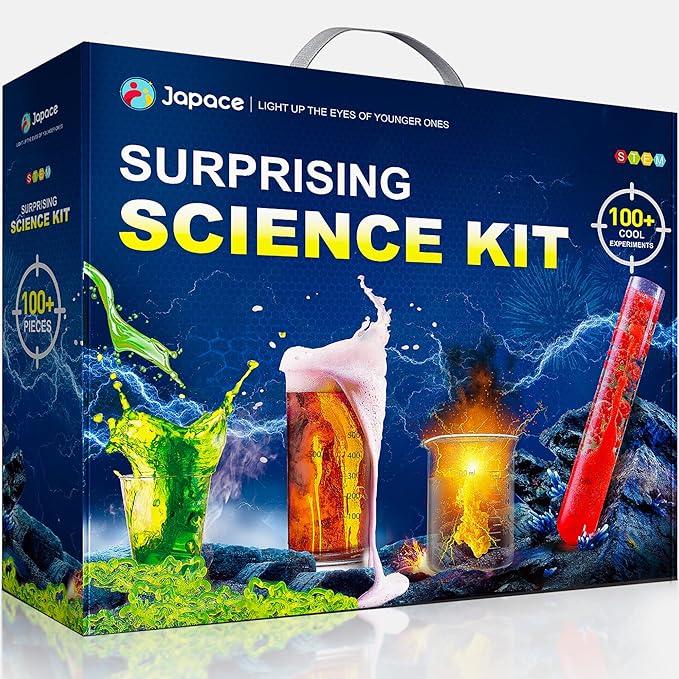 Japace 100+ Experiments Science Kit for Kids, Cool Boy Christmas Birthday Gift Ideas, Chemistry and Physics Set STEM Toys for Boys Girls-BubblyBeeBaby
