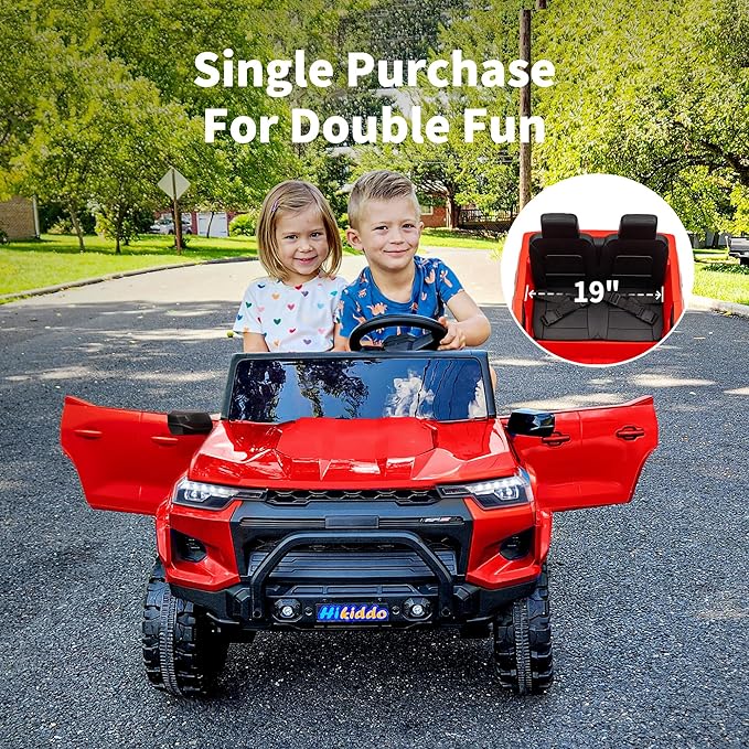 24V 10Ah Ride on Toy for Big Kids, 4WD 2 Seater Electric SUV Kids Car to Drive w/Remote Control, 4x200W Motors - Red-BubblyBeeBaby