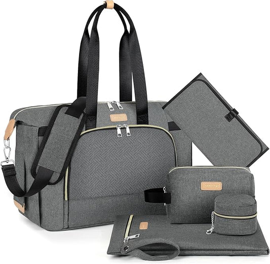 ITIEZY Diaper Bag Tote for Baby - Large Mommy Bag with Portable Changing Pad Pacifier Case, Hospital Bags Travel Baby Bag-BubblyBeeBaby