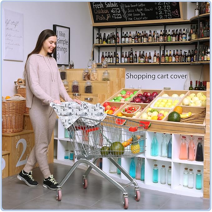 Car Seat Covers for Babies - Multi- use Nursing Carseat Canopy, Breastfeeding Covers, Baby Shower Gifts for Boys and Girls (Grey Dinosaur)-BubblyBeeBaby