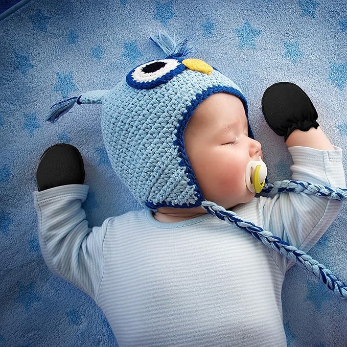 Syhood 6 Pairs Newborn Baby Mittens Cotton No Scratch Infant Gloves Mitten for Baby 0-6 Months Boys Girls-BubblyBeeBaby