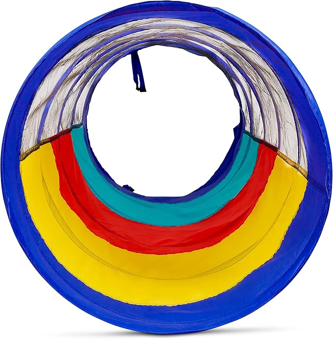 Kiddey Play Tunnel for Kids | Crawl Tunnels with See Through Sides | Outdoor & Indoor Multicolored Tent for Dogs, Toddlers, and Babies | Pop Up Baby Crawling Backyard Tunnel | Balls NOT Included-BubblyBeeBaby