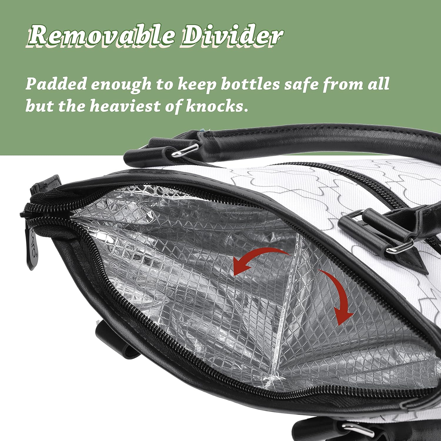 Tirrinia Insulated Wine Gift Carrier Tote - Travel Padded 2 Bottle Wine/Champagne Cooler Bag for Portable Wine Bottle Carrying Case, Women Men Wine Party Bag for Event,BYOB,Beach, Gift for Wine