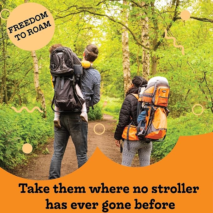 Hiking Baby Carrier Backpack - Comfortable Toddler/Baby Backpack Carrier System with Diaper Change Pad, Insulated Pocket + Rain and Sun Hood to Protect Your Child-BubblyBeeBaby