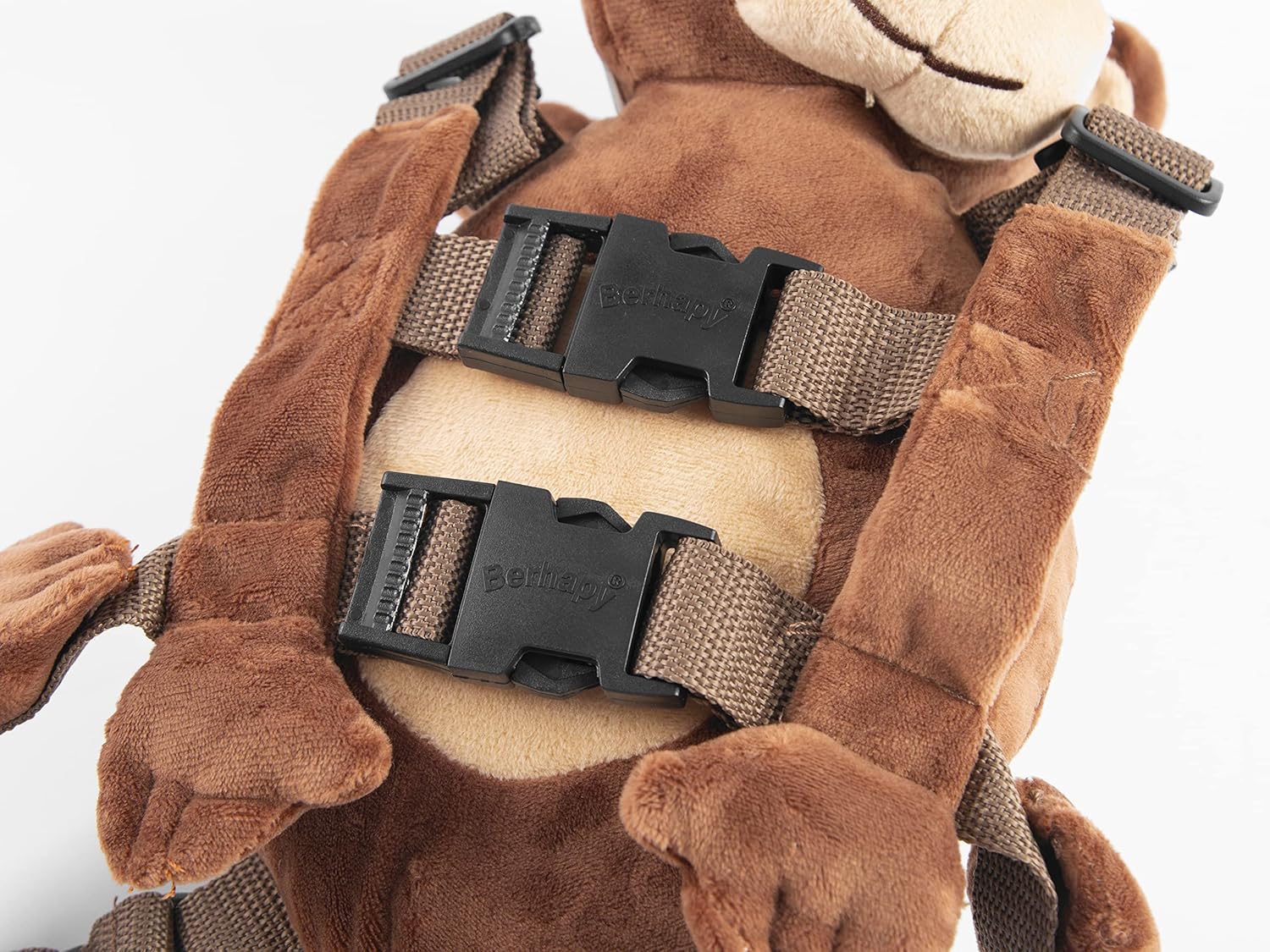 2 in 1 New Monkey Toddler Safety Harness Backpack Children's Walking Leash Strap（Brown）