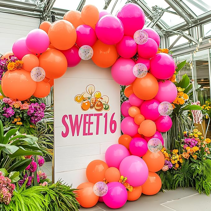 JOYIN 150 Pcs Orange Balloons, Different Sizes 18 12 10 5 Inch Orange Latex Balloon Arch Kit with Instruction for Birthday Party Graduation Wedding Holiday Decoration-BubblyBeeBaby