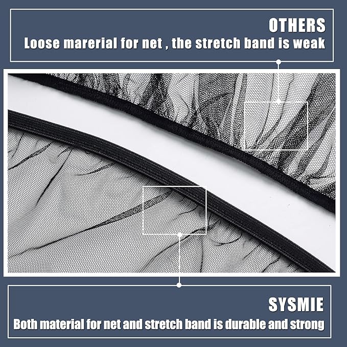 Baby Mosquito Net for Infant Car Seats,Infant Stroller and Bassinets, Carrier,Breathable with Elastic Netting for Easy Fitting, Portable Durable & Long Lasting Infant Insect Shield Netting (Black-BubblyBeeBaby