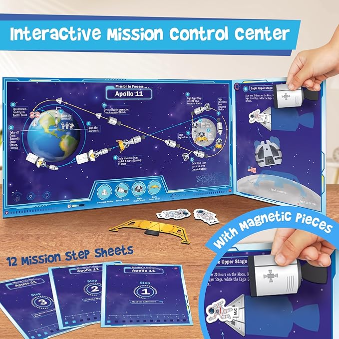 Imagimake Mapology Man's Journey to Moon | NASA Mission Apollo 11 | Rocket & Satellite Model Making Set | Space Toys for ages 8-13 | Educational Science Kits for Kids Age 8-12 | Gifts for Boys & Girls-BubblyBeeBaby