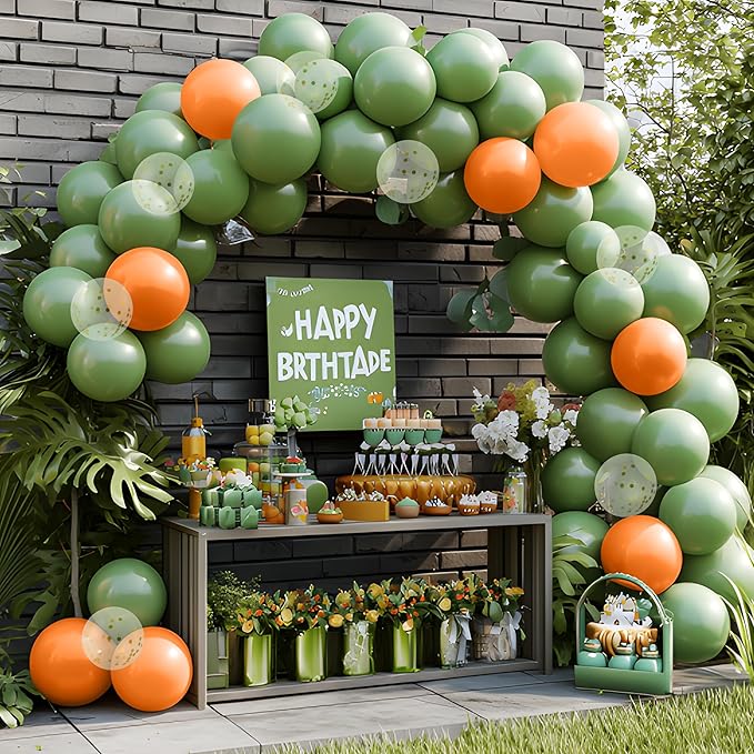 JOYIN 150 Pcs Sage Green Balloons, Different Sizes 18 12 10 5 Inch Sage Green Latex Balloon Arch Kit with Instruction for Birthday Party Graduation Wedding Holiday Decoration-BubblyBeeBaby