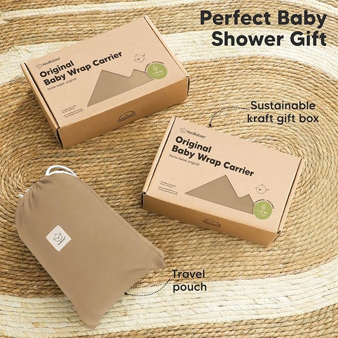 KeaBabies Baby Wrap Carrier - All in 1 Original Baby Carrier Newborn to Toddler Sling, Easy to Wear, Hands Free Bonding, Lightweight, Breathable Infant Wraps (Warm Hearth)-BubblyBeeBaby