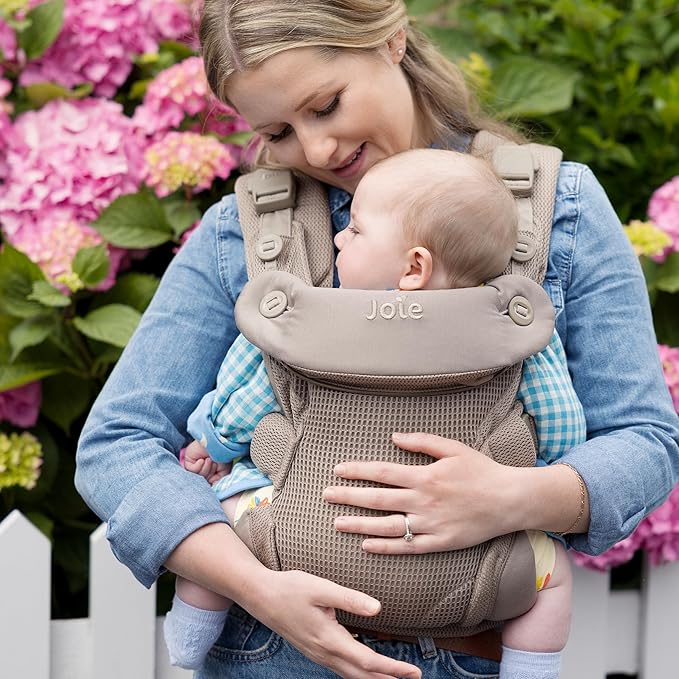 Joie Savvy Air 4-in-1 Mesh Baby Carrier – Breathable, Ergonomic Baby Carrier with 4 Carry Positions, Cooling Mesh Fabric, Padded Straps, and Lumbar Support (Bisque)-BubblyBeeBaby