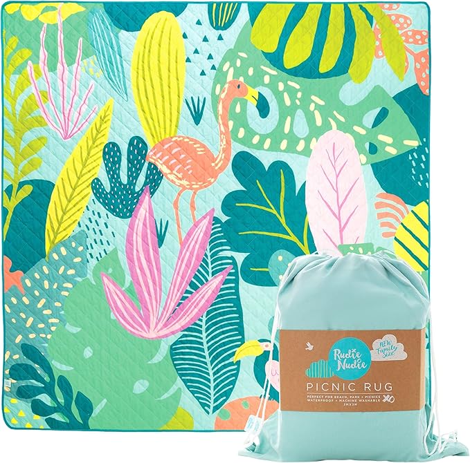 Jumbo Picnic Rug, Premium Large Picnic Mat, 6'7" x 6'7", Outdoor Waterproof Picnic Blanket Beach Mat, Foldable & Waterproof, Picnic Blankets Ideal for Beach & Park, Outdoor Blanket-BubblyBeeBaby