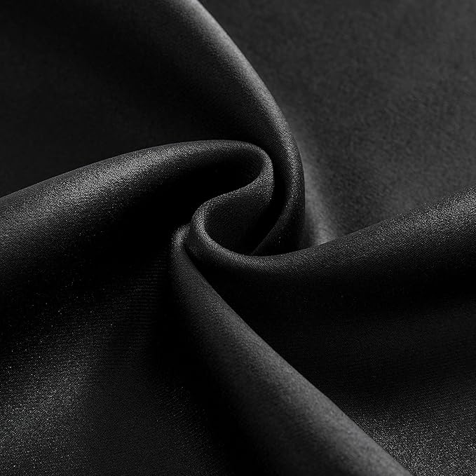 Joydeco Custom Blackout Curtains for Bedroom, 1 Panel Room Darkening Curtains & Drapes for Living Room Window Rod Pocket Back Tab (Custom Size,Black)-BubblyBeeBaby