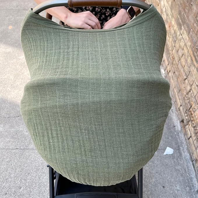 Little Unicorn Breathable Car Seat Canopy | Magnetic Closure Cover & Universal Fit | Protection & Privacy for Baby (Fern)-BubblyBeeBaby