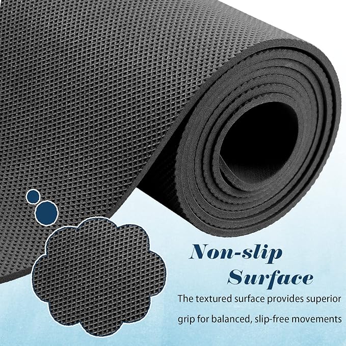 10 Pack Yoga Mats Bulk, 68'' x 24'' x 4mm Thick Yoga Mats for Kids and Adult Gym Mats Bundle Latex Free Exercise Mats with Non Slip Texture for Outdoor Yoga, Pilates or Workout-BubblyBeeBaby