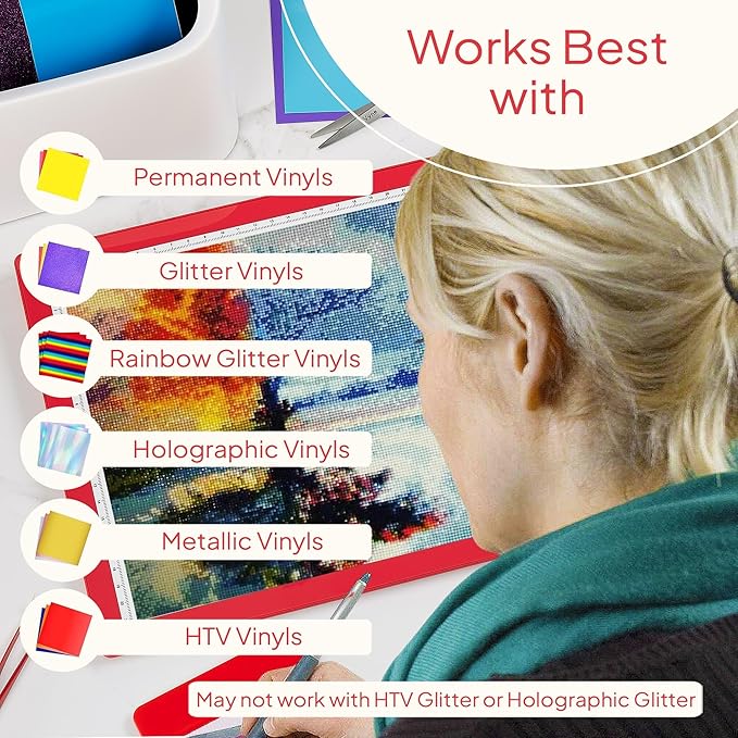 iVyne Rechargeable A4 Light Pad for Tracing & Weeding - LED Light Board for Weeding Vinyl - for Cricut Vinyl Weeding Tools - Ultra-Thin & Portable - Perfect for Artists & Crafters - Red-BubblyBeeBaby