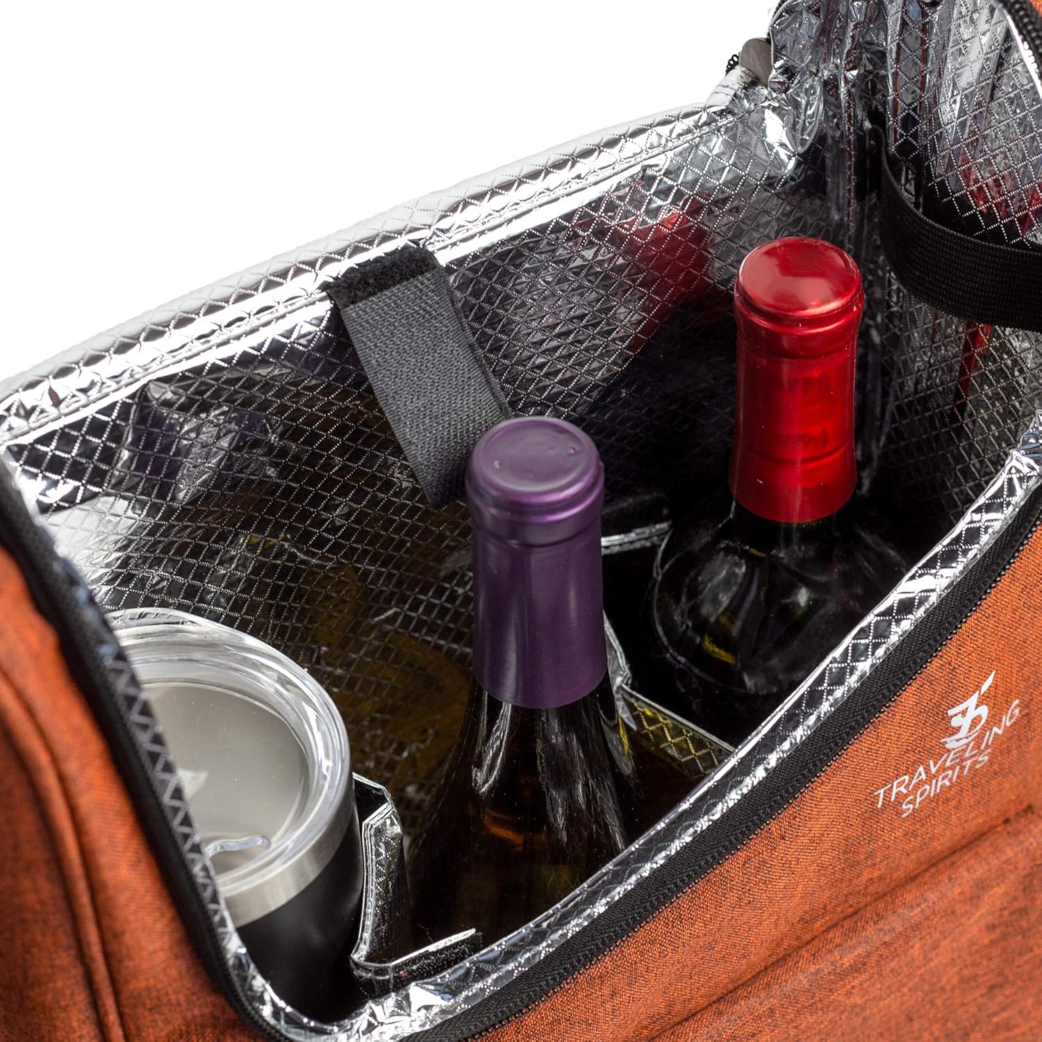 Insulated Wine Carrier | 2-3 Bottle Travel Bag With Stainless Steel Tumblers | Cooler Tote for Travel - Great Gift for Wine Lovers and Enthusiasts