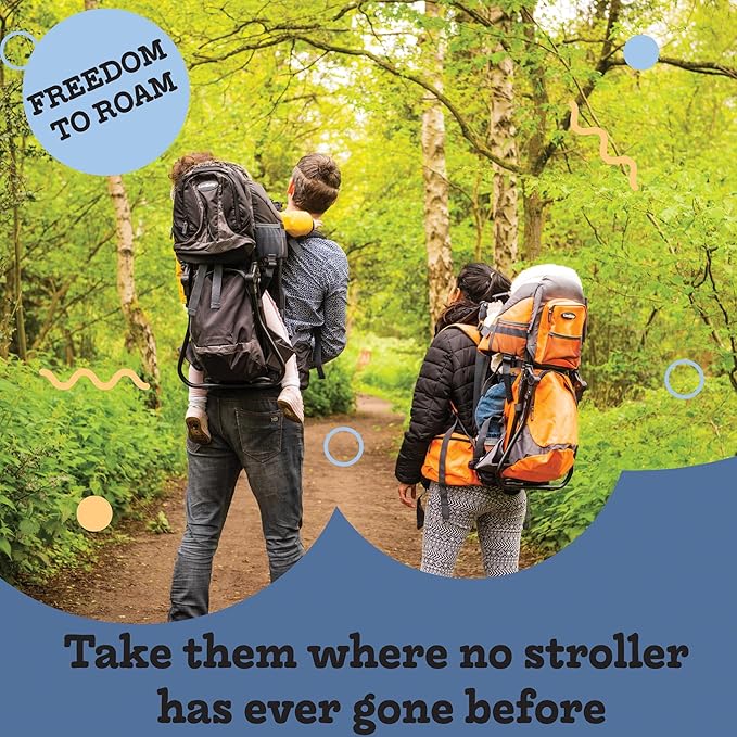 Hiking Baby Carrier Backpack - Comfortable Toddler/Baby Backpack Carrier System with Diaper Change Pad, Insulated Pocket + Rain and Sun Hood to Protect Your Child-BubblyBeeBaby