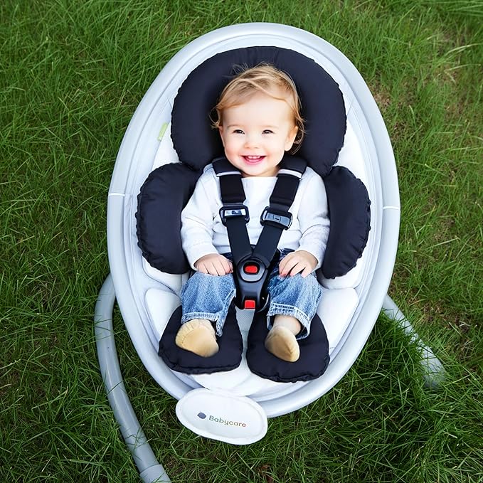Pro Goleem Infant Car Seat Insert, Babybody Support for Toddler, Soft Minky Preemie Car Seat Insert, 2-in-1 Reversible, Perfect for Carseats, Strollers, Swings, Black-BubblyBeeBaby