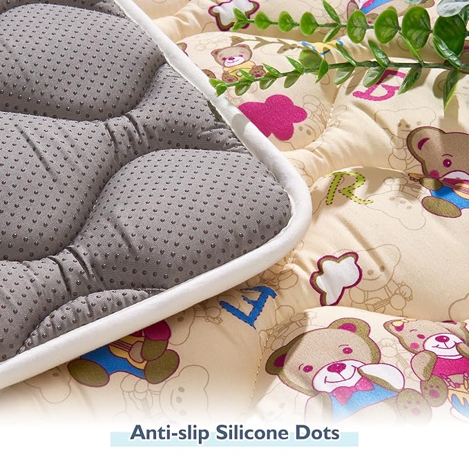 High-Density Foam Baby Play Mat, 36x36 Inches Thicken One-Piece Comfortable and Soft Playmat, Non Slip Machine Washable Floor Mat for Infants, Tapete para Bebes,Toddlers-BubblyBeeBaby