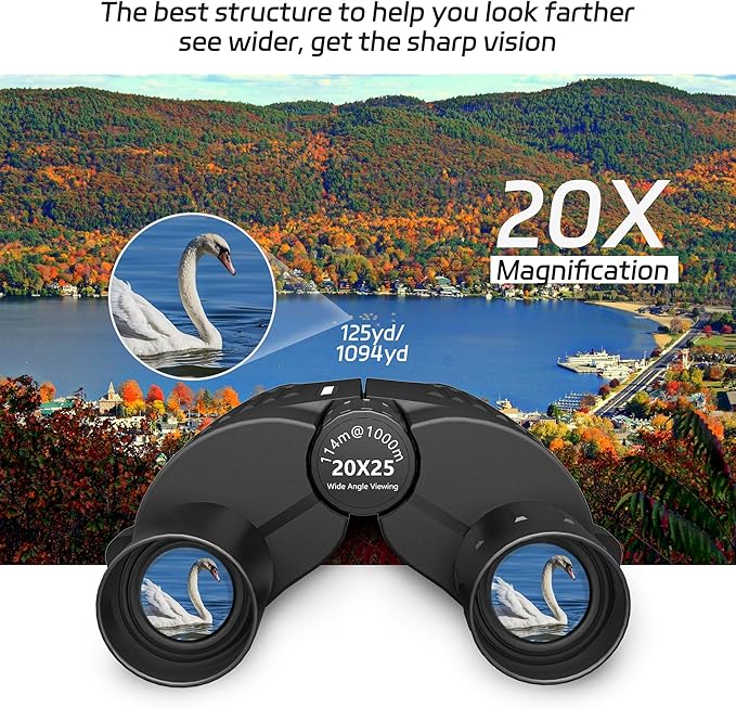 20X25 Small Binoculars for Adults and Kids, Large Eyepiece Binoculars for Bird Watching Easy Focus, Pocket High Powered Opera Glasses for Concert, Cruise Ship, Travel Must Have-BubblyBeeBaby
