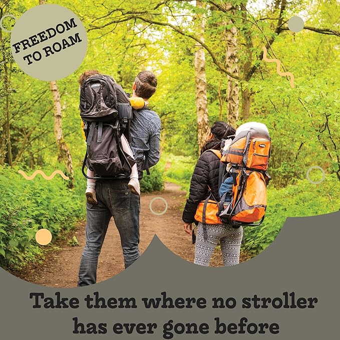 Hiking Baby Carrier Backpack - Comfortable Toddler/Baby Backpack Carrier System with Diaper Change Pad, Insulated Pocket + Rain and Sun Hood to Protect Your Child-BubblyBeeBaby