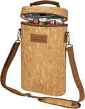 Tirrinia 2 Bottle Wine Gift Tote Carrier - Leakproof & Insulated Padded Versatile Wine Cooler Bag for Travel, BYOB Restaurant, Wine Tasting, Party, Dinner,Gift for Wine Lovers, Cork