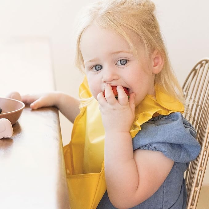 Tiny Twinkle Mess Proof Baby Bibs for Eating - Waterproof, Wipeable Bibs - Toddler Bibs - Travel Friendly - PFAS, PVC, BPA, Phthalate Free - Baby Food Bibs(3 Pack,Petite Safari)-BubblyBeeBaby
