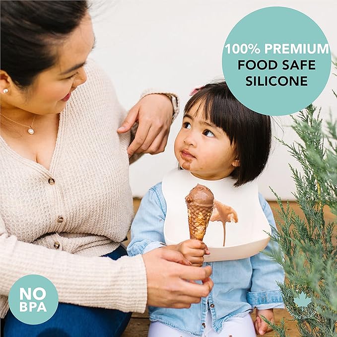 Loulou Lollipop Soft, Waterproof Silicone Feeding Bib-BubblyBeeBaby